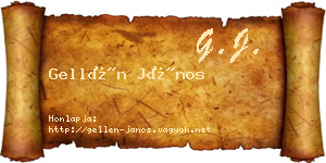 Gellén János névjegykártya